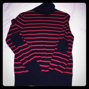 NWT. J. CREW lightweight sweater. Navy/ Red. *S